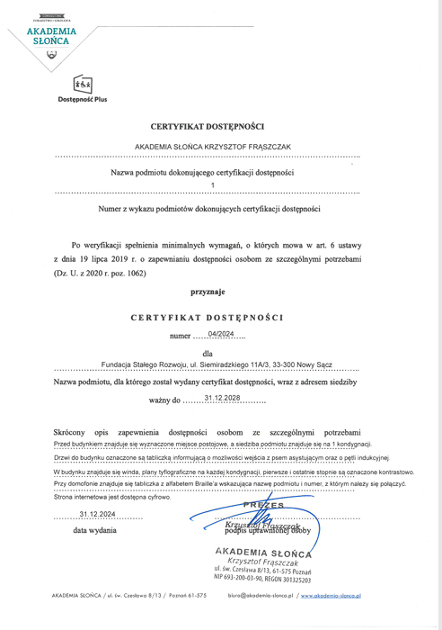 Deklarazja dostepnosci