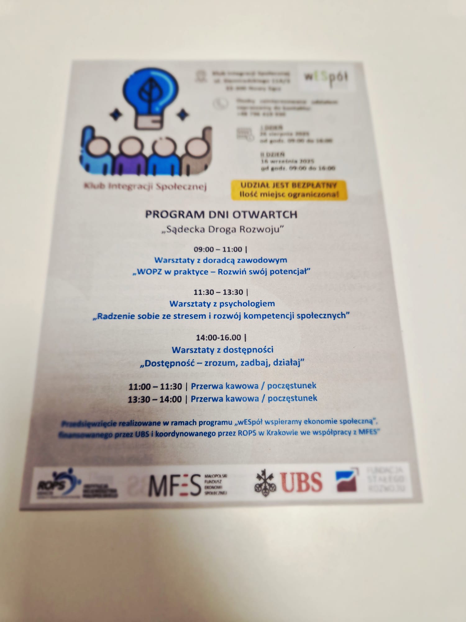 Podsumowanie Dni Otwartych Klubu Integracji Społecznej 